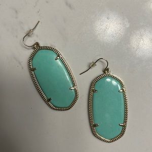 Elle Gold Drop Earrings with Mint Magnesite Stones
